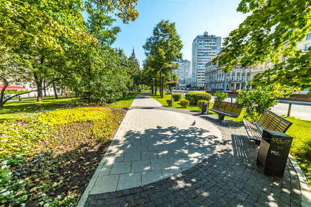 City the Moscow. Garden of Triumph Square.Russia.2019のeditorial素材