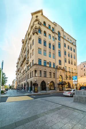 City the Moscow .Sadovaya-Samotechnaya street, Likhov pereulok, 12 / 2.Russia.2019のeditorial素材