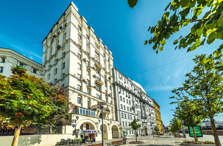 City the Moscow .Sadovaya-Samotyochnaya street, 7s1, .Russia.2019のeditorial素材