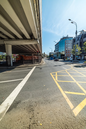 Sadovaya-Samotyochnaya street, Samotyachnaya overpass.Russia.2019のeditorial素材