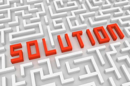 Labyrinth with word solutionの写真素材