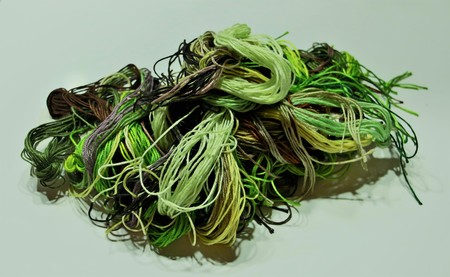 Soft colored cotton thread for abstract background