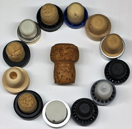 Different bottle capsの写真素材