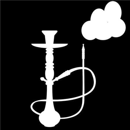 white hookah with smoke illustration