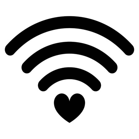 Heart wifi icon blackのイラスト素材
