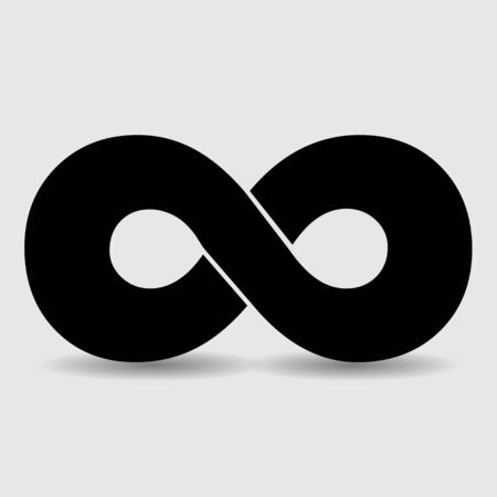 Black infinity sign with shadow. Iconのイラスト素材