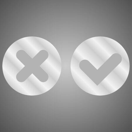 metal buttons yes and noのイラスト素材