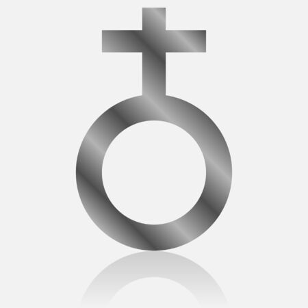Metal Venus symbol with shadow. Gender symbol.のイラスト素材
