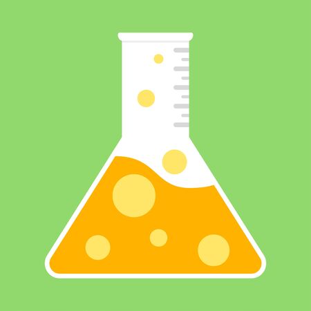 flask with orange liquidのイラスト素材