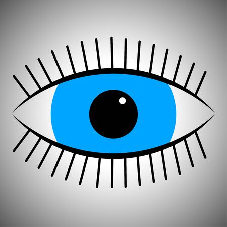 icon cartoon blue eyeのイラスト素材