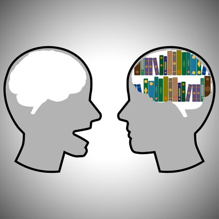 two heads speak iconのイラスト素材