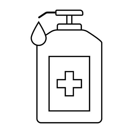 Hand sanitizer bottle icon in trendy flat style isolated on white background.のイラスト素材