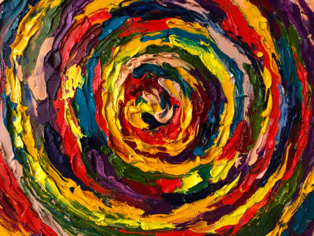 picture of multicolored abstract circles with oil paints