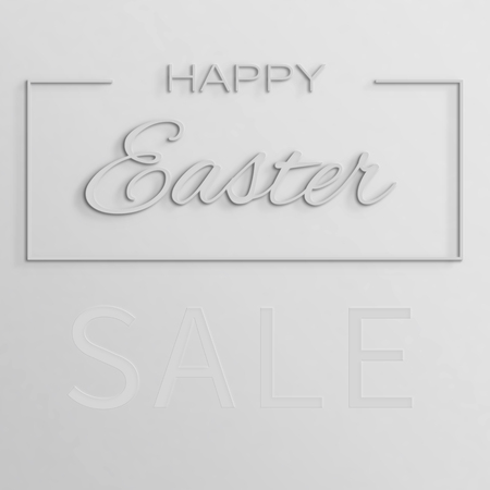Happy Easter sale banner. Laconic text on a gray background.の写真素材