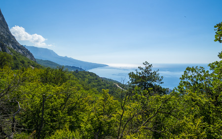 Crimean mountains and Black sea view from Foros church
