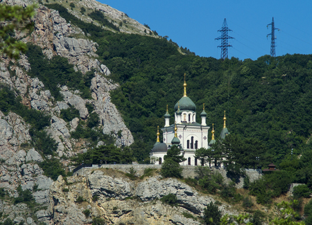 Orthodox Church on the Crimean Mountains Foros Russiaの写真素材