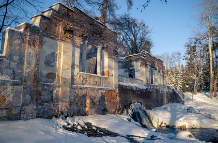 Ruins in the Winter Parkの写真素材