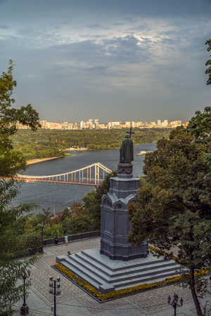 Saint Volodymyr Hill and Dnieper Riverの写真素材