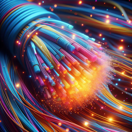 Bundle of colorful fiber optic lightsの素材
