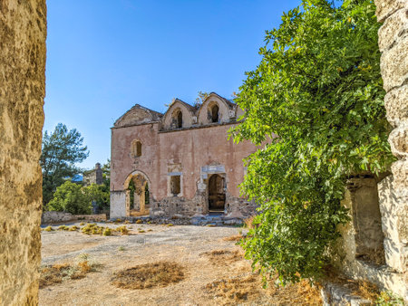 Kayakoy abandoned Greek village Fethiye Turkey, ghost townの写真素材