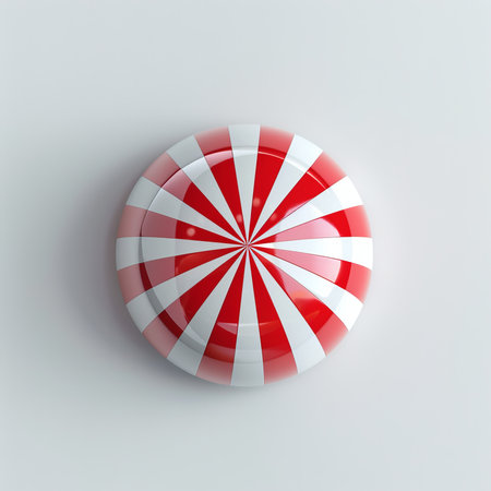 striped red and white candy cane isolated on a white backgroundの素材