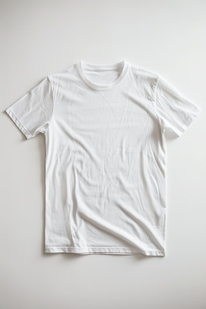 white color t-shirt isolated on a white backgroundの素材