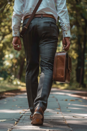 business man holding a briefcaseの素材