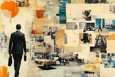 Visual collages of various business scenesの素材