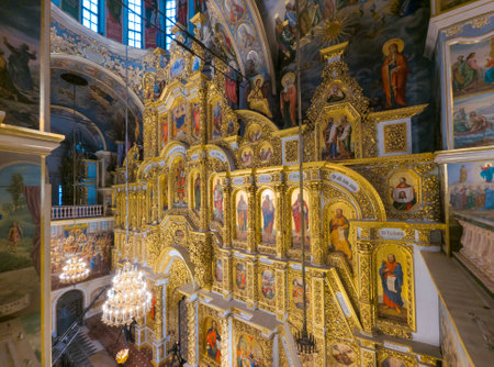 Iconostasis of the Assumption Cathedral of the Kiev Pechersk Lavra, Ukraineの写真素材