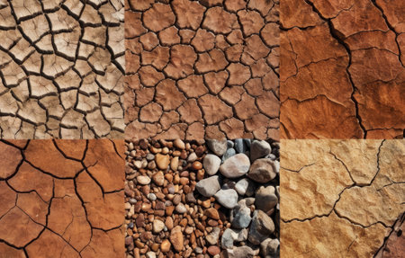 A collage of different natural Earth textures mixed in beautiful abstract backgroundの素材