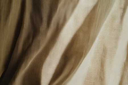 Beige burlap forms soft, inviting folds to create a beautiful textured backdropの素材