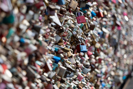 Many locks hang on the Hohenzollern bridge - Cologne's love lock bridge
