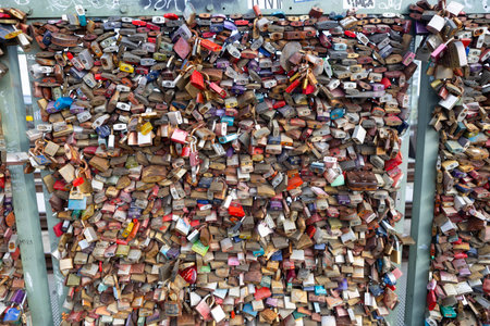 Many locks hang on the Hohenzollern bridge - Cologne's love lock bridge