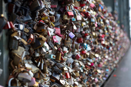Many locks hang on the Hohenzollern bridge - Cologne's love lock bridge