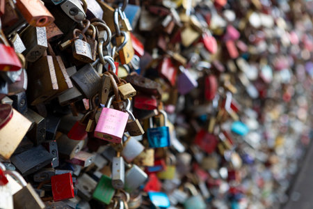 Many locks hang on the Hohenzollern bridge - Cologne's love lock bridge