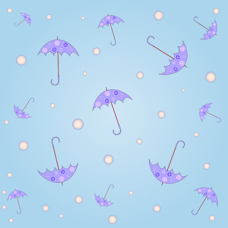Pattern with umbrellas on a pink backgroundのイラスト素材