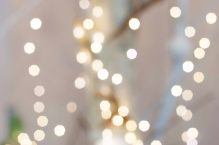 White Christmas background bokeh. Christmas lightsの写真素材