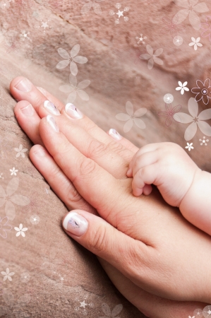 Baby s, mama s and papa s handsの写真素材