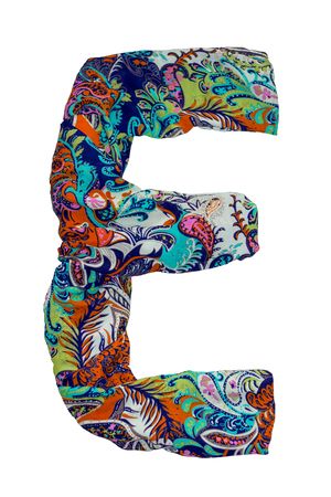 Isolated Russian flower alphabet is made of fabric with floral printの写真素材