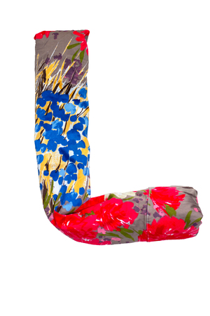 Isolated Russian flower alphabet is made of fabric with floral printの写真素材