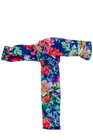 Isolated Russian flower alphabet is made of fabric with floral printの写真素材