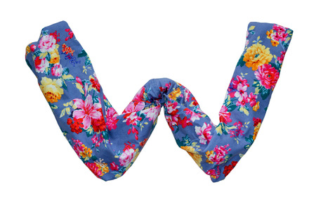 Isolated Russian flower alphabet is made of fabric with floral printの写真素材
