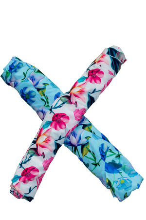 Isolated Russian flower alphabet is made of fabric with floral printの写真素材