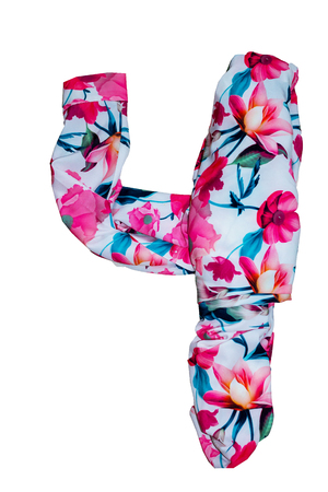 the isolated numbers from 1 to 10 made of fabric with floral printの写真素材