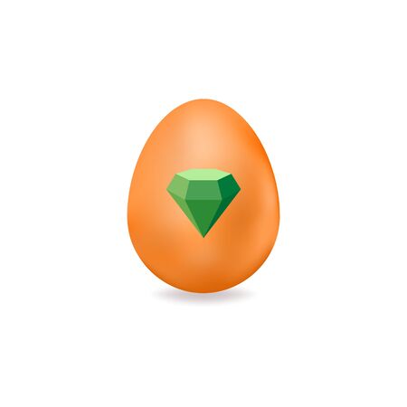 Easter egg with elements for St. Patricks Day. Vector illustration of colored egg with diamond isolated on white background. Ideal for holiday designs, greeting cards, prints, designer packaging, etcのイラスト素材