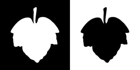 Leaf silhouette icons set. Isolated black and white sign. Vector illustration. Great for use as an additional design, logos, labels, stickers, cards, prints, textiles, and more creatives ideas.のイラスト素材