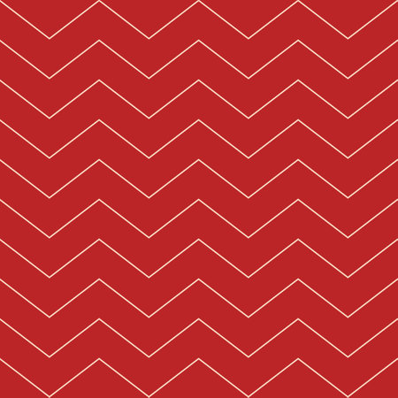 Zigzag lines. Simple geometric Christmas pattern. Red and shampagne colors. Vector background...