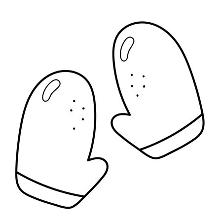 Mittens for a cold winter. Children's mittens. vector illustration in doodle style.のイラスト素材