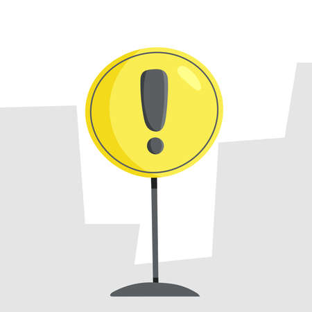 Road sign with an exclamation mark. Traffic Laws. Vector illustration.のイラスト素材