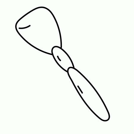 Makeup brush. vector illustration in doodle style.のイラスト素材